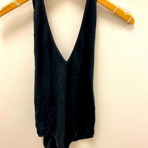NWOT American apparel black halter low back bodysuit